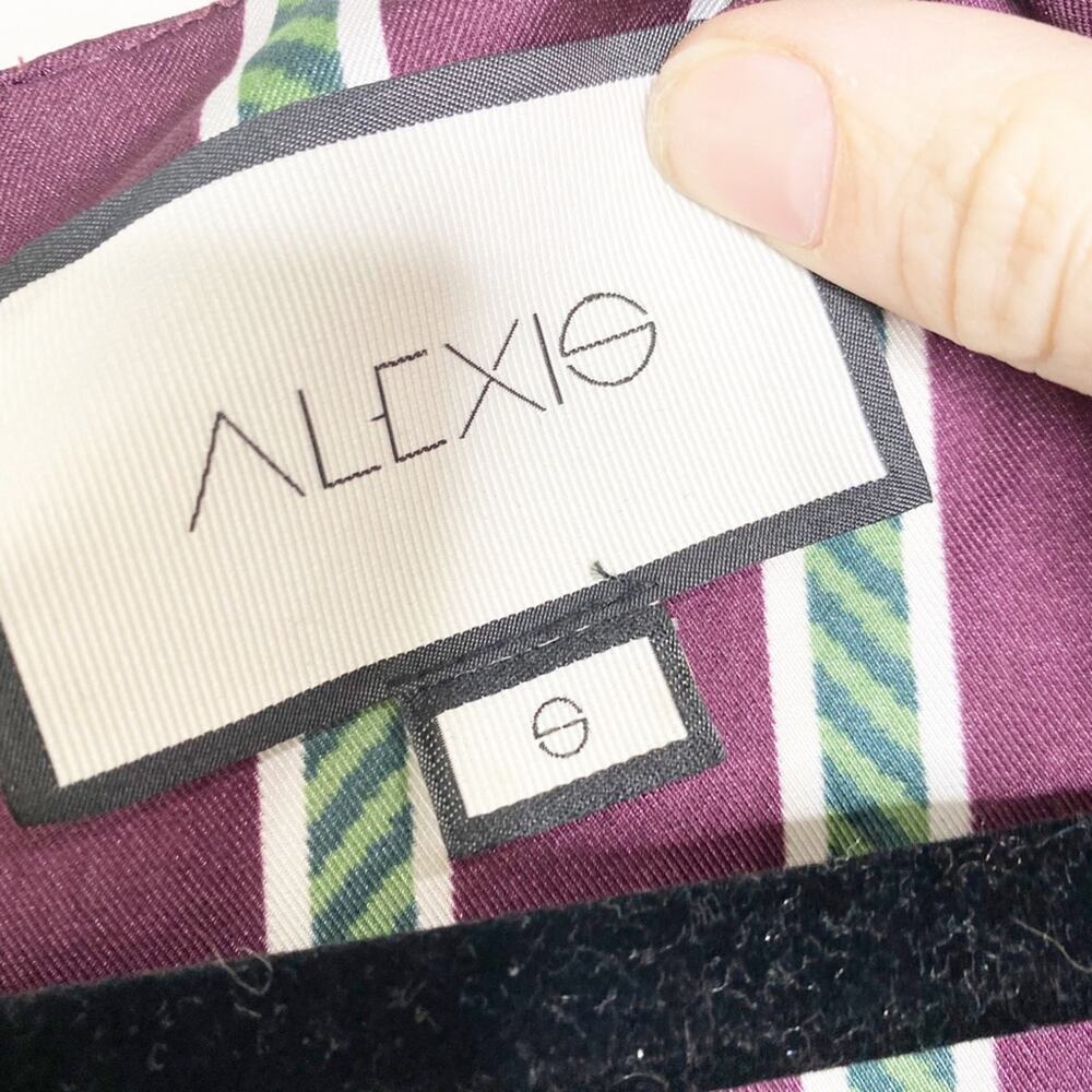 Alexis Striped Tena V Neck Cocktail Dress Small - Picture 11 of 11